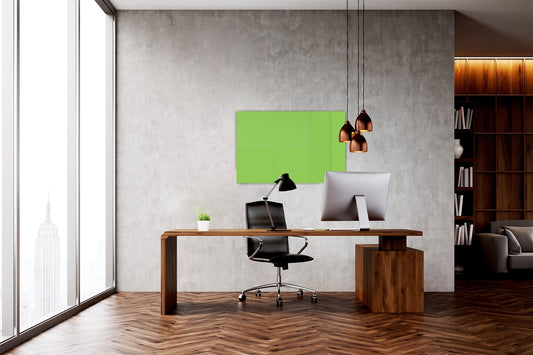 Pizarra magnética de cristal templado – Pizarra magnética borrado en seco :verde pastel