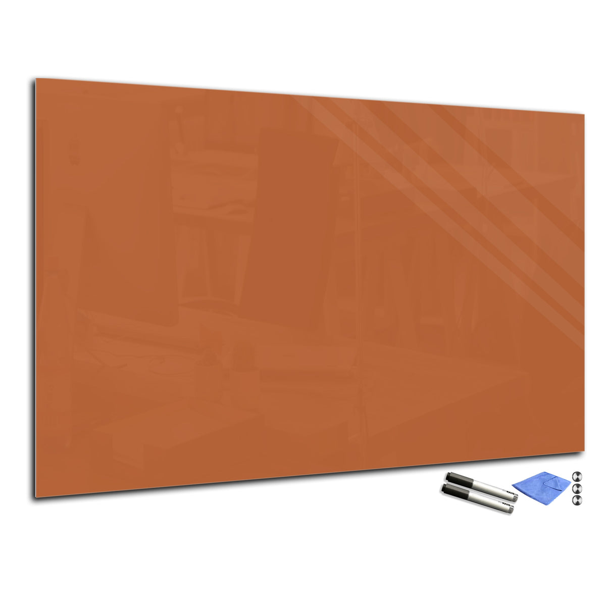 Magnetic Dry-Erase Glass Board Large or Small  walnut