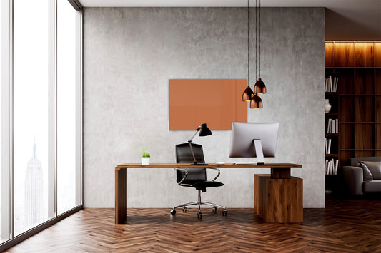 Pizarra magnética de cristal templado – Pizarra magnética borrado en seco :nogal